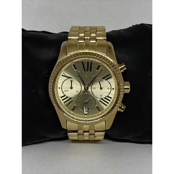 Michael Kors Lexington MK5556 Womens Gold Stainless Steel Analog Dial Watch VK27 - Picture 1 of 12